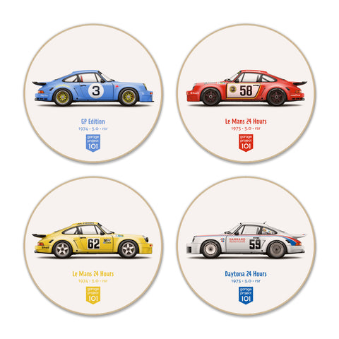 1974 Classic 3.0 RSR Illustration Fridge Magnet / Coaster - Set of 4