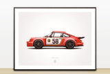 1975 Classic 3.0 RSR (Le Mans 24 Hours) Illustration Poster Print