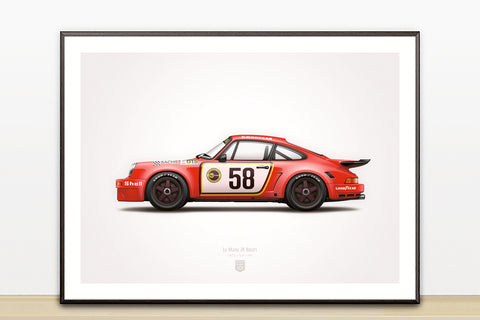 1975 Classic 3.0 RSR (Le Mans 24 Hours) Illustration Poster Print