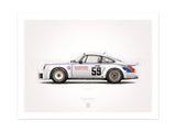 1975 Classic 3.0 RSR (Daytona 24 Hours) Illustration Poster Print