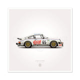 1976 Classic 934 turbo rsr Illustration Poster Print - Set of 4