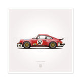 1976 Classic 934 turbo rsr Illustration Poster Print - Set of 4