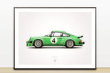 1976 Classic 934 turbo rsr GP Edition Illustration Poster Print