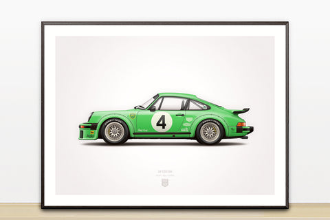 1976 Classic 934 turbo rsr GP Edition Illustration Poster Print