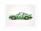 1976 Classic 934 turbo rsr GP Edition Illustration Poster Print
