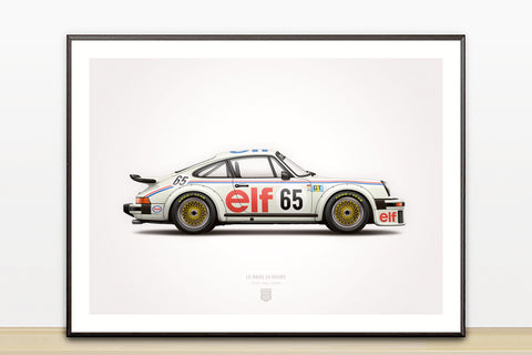 1976 Classic 934 turbo rsr Le Mans Illustration Poster Print