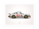 1976 Classic 934 turbo rsr Le Mans Illustration Poster Print