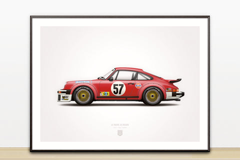 1977 Classic 934 turbo rsr Le Mans Illustration Poster Print