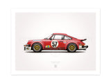 1977 Classic 934 turbo rsr Le Mans Illustration Poster Print