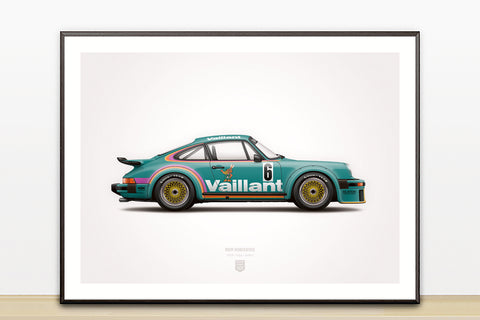 1976 Classic 934 turbo rsr DRM Norisring Illustration Poster Print