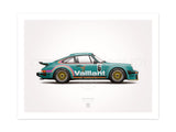1976 Classic 934 turbo rsr DRM Norisring Illustration Poster Print