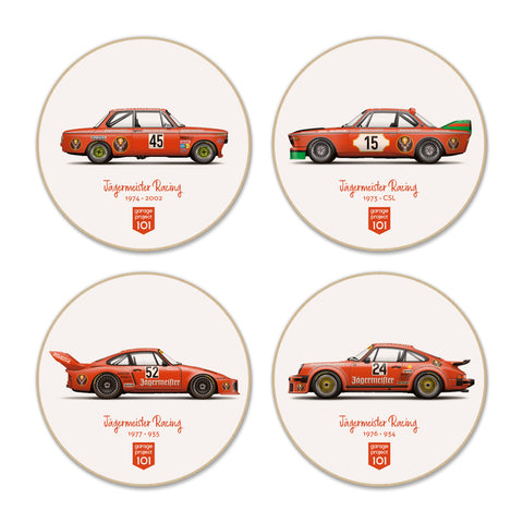 Classic Jägermeister Racing Illustration Fridge Magnet / Coaster - Set of 4