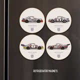 1973 Classic Martini Racing Illustration Fridge Magnet / Coaster - Set of 4