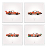 Classic Jägermeister Racing Illustration Poster Print - Set of 4