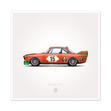 Classic Jägermeister Racing Illustration Poster Print - Set of 4