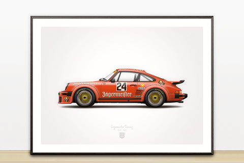 Classic Jägermeister Racing Turbo RSR Type 934 Illustration Poster Print