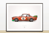 Classic BMW Jägermeister 3.0 CSL Illustration Poster Print