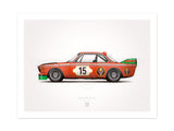 Classic BMW Jägermeister 3.0 CSL Illustration Poster Print