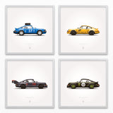 1973 Classic RS, RSR (GP Edition) Illustration Poster Print - Set of 4