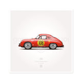 1953 356 Panamericana Illustration Poster Print - Set of 4