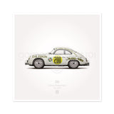 1953 356 Panamericana Illustration Poster Print - Set of 4