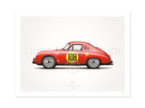 1953 356 Panamericana GP Edition Illustration Poster Print
