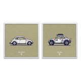 Crew 013 Classic Bug, Beetle Illustration Poster Print - Set of 2