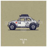 Crew 013 Classic Bug, Beetle Illustration Poster Print - Set of 2