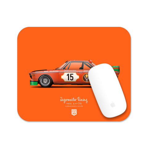 Classic BMW Jägermeister 3.0 CSL illustration Mouse Pad