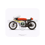 Honda RC166 GP Racer Motorcycle illustration Mouse Pad