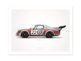 1974 Classic Martini Racing (Le Mans 24 Hours) Illustration Poster Print