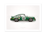 1973 Classic 2.8 RSR (Le Mans 24 Hours) Illustration Poster Print