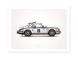 1974 Classic 2.7 RS (Safari Rally) Illustration Poster Print