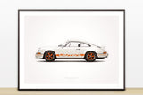1973 Classic 2.7 RS (White) Illustration Poster Print