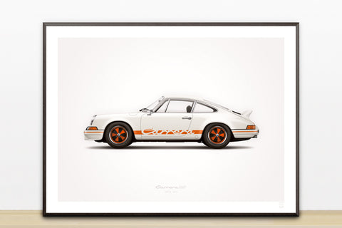 1973 Classic 2.7 RS (White) Illustration Poster Print