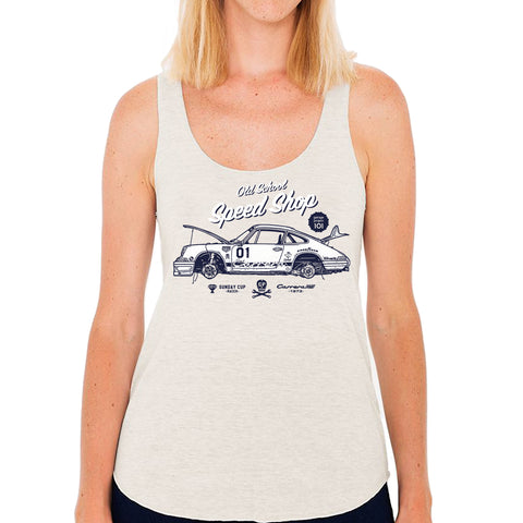 Crew 001 - Old School Speed Shop Women's Tank Top (Junior Size)