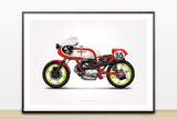 Ducati 750ss Corsa Motorcycle Illustration Poster Print