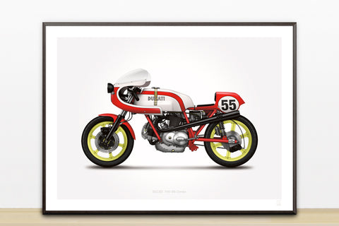 Ducati 750ss Corsa Motorcycle Illustration Poster Print