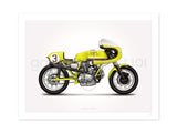 Classic Spaggiari Ducati Motorcycle Illustration Poster Print