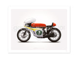 Honda RC166 GP Racer Motorcycle Illustration Poster Print