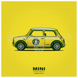 Classic Mini Cooper S Mk I, VI Illustration Poster Print - Set of 2