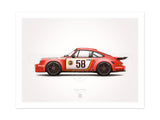 1975 Classic 3.0 RSR (Le Mans 24 Hours) Illustration Poster Print