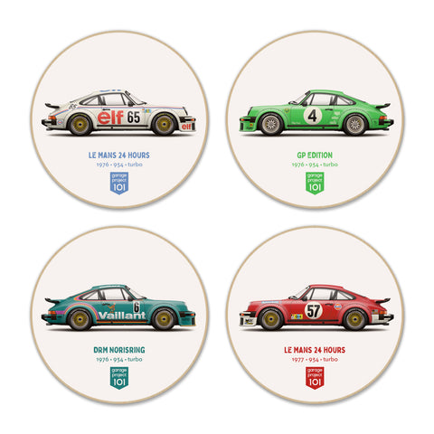 1976 Classic 934 turbo RSR Illustration Fridge Magnet / Coaster - Set of 4
