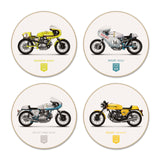 Classic Ducati Motorcycle Illustration Fridge Magnet / Coaster - Set of 4