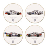 1973 Classic Martini Racing Illustration Fridge Magnet / Coaster - Set of 4