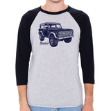 Classic Ford Bronco Men's 3/4 Sleeve, Baseball Shirt