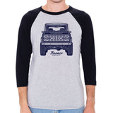 Classic Ford Bronco Front Men's 3/4 Sleeve, Baseball Shirt