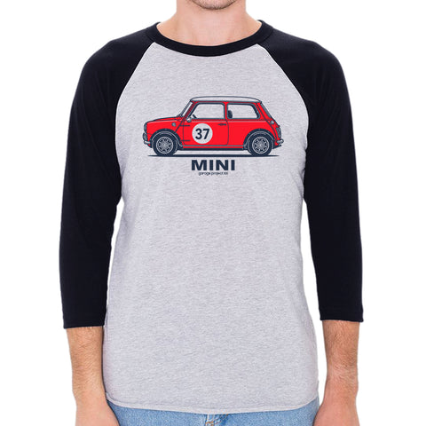 Classic Mini Cooper S Side 3/4 Sleeve, Baseball Shirt