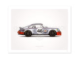 1973 Classic Martini Racing (Le Mans 24 Hours) Illustration Poster Print