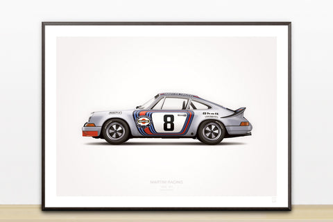 1973 Classic Martini Racing (Targa Florio) Illustration Poster Print